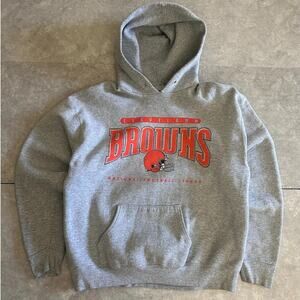 90s Vintage Cleveland Browns Grey Hoodie Size XL
